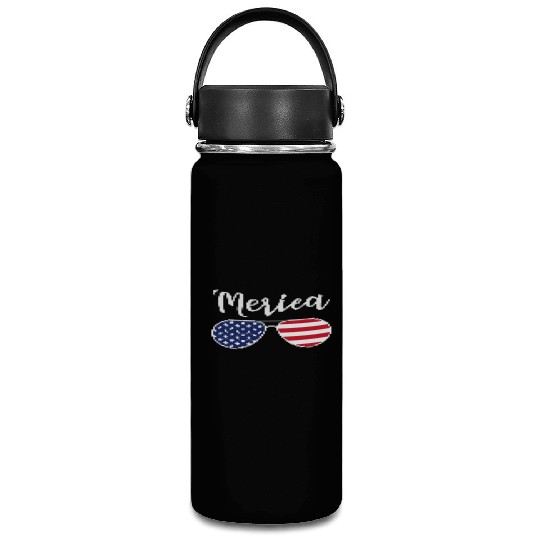 Merica Red Whie And Blue Stars Stripes Sunglasses Vacuum Flask