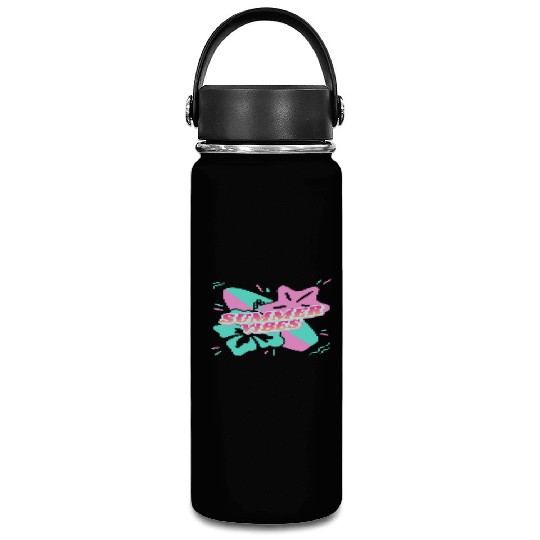 Summer Vibes - Beach, surf, hibiscus and starfish Vacuum Flask