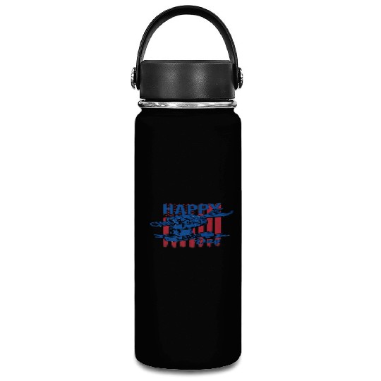 Happy Labor Day American Flag Holiday US Worker Vacuum Flask