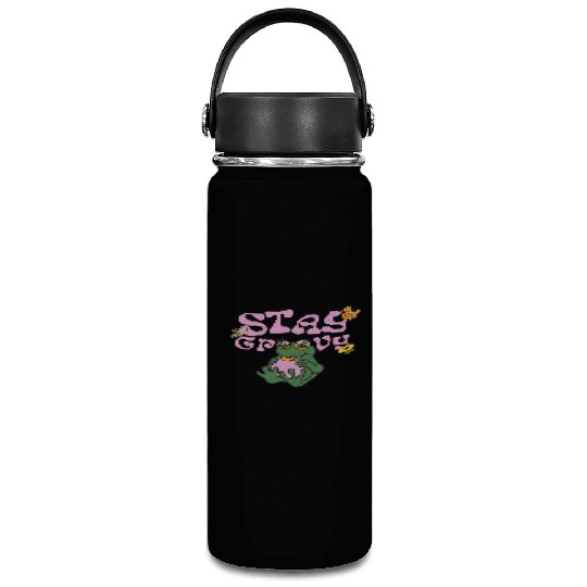 Stay Grvy - Pink Dark Green Typecentric Vacuum Flask