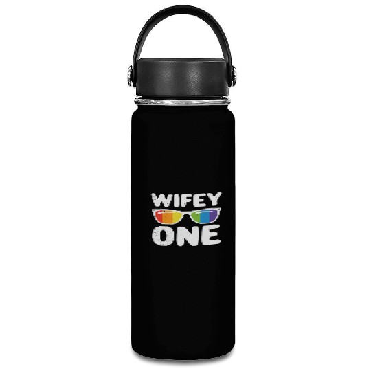 Wife One Funny Lgbt Lesbian Couple LGBT Pride Gay Vacuum Flask