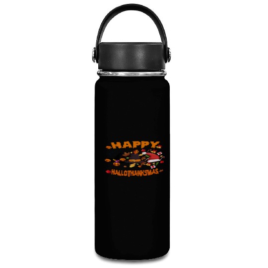 Wine Halloween Christmas Happy Hallothanksmas Vacuum Flask