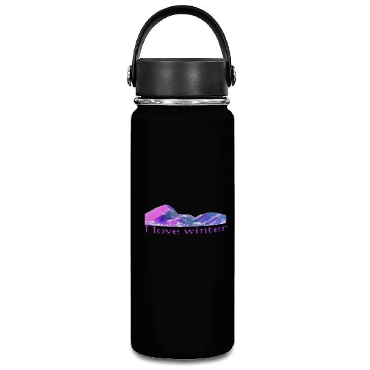 I love winter - mountain-winter in cool colors Vacuum Flask