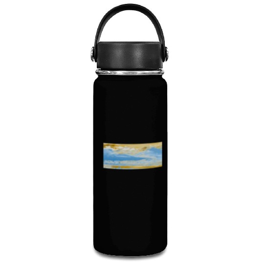 Golden Blue Mountain Lake Vacuum Flask