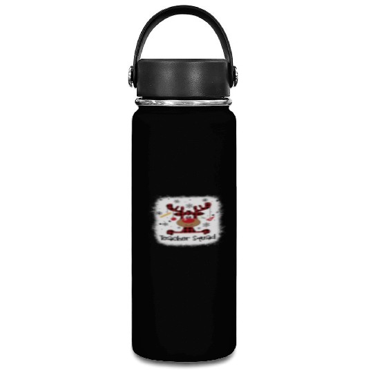 Bleached Teacher Squad Reindeer Funny Teacher Vacuum Flask