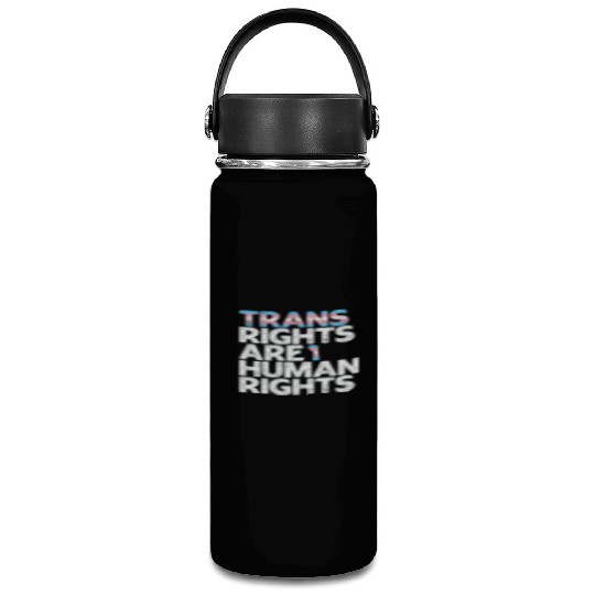 LBGT Flag Gay Pride Trans rights are human rights Vacuum Flask