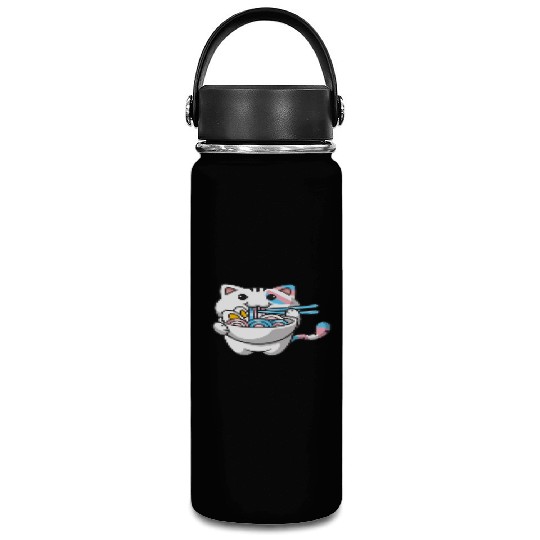 Transgender Pride Kawaii Cat Ramen Noodles Trans F Vacuum Flask
