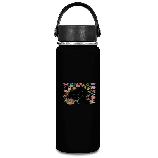 Silhouette Dabbing Girl Hippie Bouquet Spring Vacuum Flask