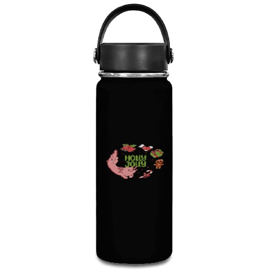 Holly Jolly Axolotl Vacuum Flask