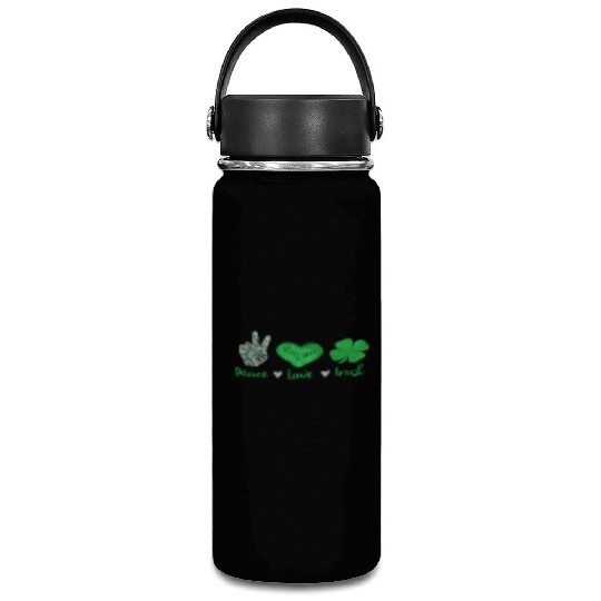 Peace Love Irish St Patricks Day For Men Women Vacuum Flask