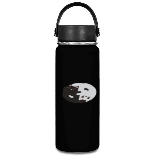 ying yang cat Vacuum Flask