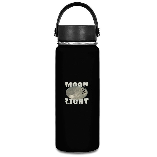 Dark Green Illustrated Moon Light Bat Vacuum Flask