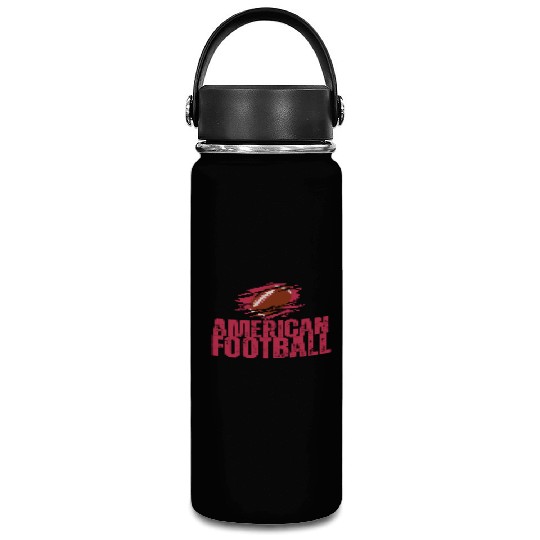 Red American Football Sport Design Game Day Tees Vacuum Flask