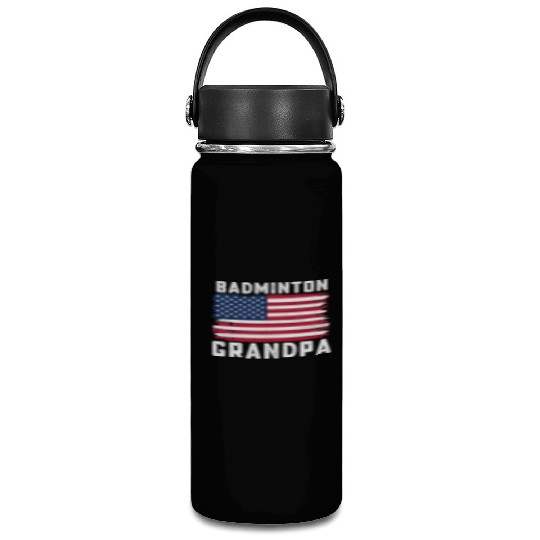 Badminton Grandpa American Flag July Vacuum Flask
