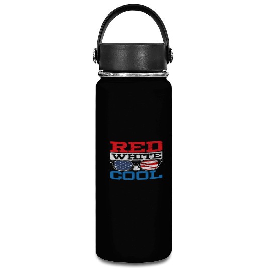 Red White And Cool America USA Flag 4th Of July Vacuum Flask
