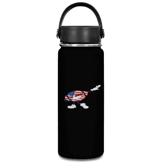 America USA Flag 4th Of July American Football Vacuum Flask