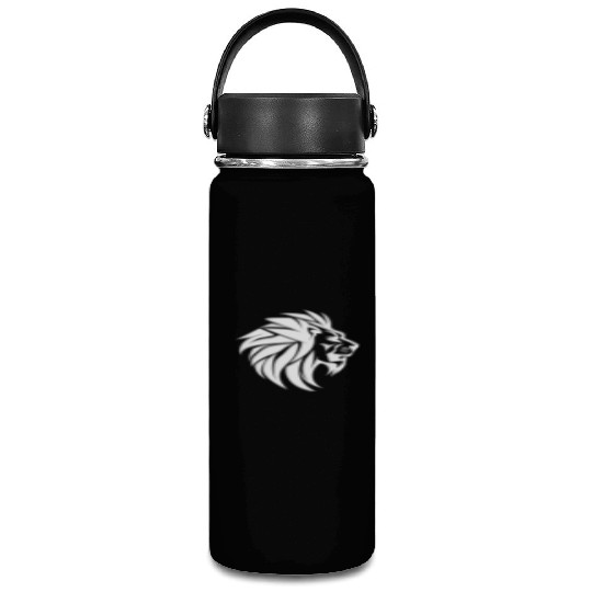 Large Lion Head With Mane Tattoo Style Vacuum Flask