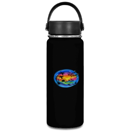 Beach Please Airbrush Colorful Vacuum Flask