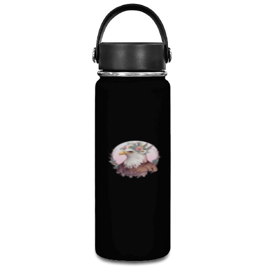 Birds Of Prey Bald Eagle Flower Crown Floral Birdi Vacuum Flask
