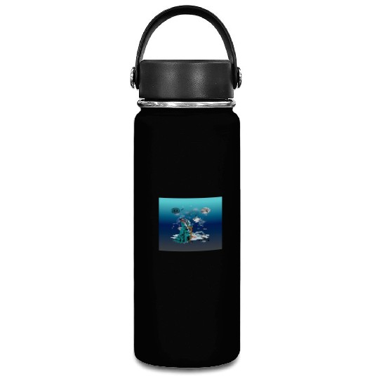 Zodiac sign Aquarius in the unique version Graphic Vacuum Flask