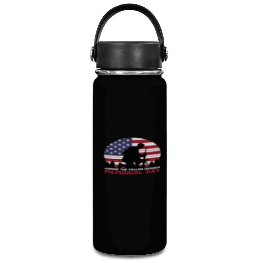 Honor The Fallen Heroes Memorial Day Us Flag Vacuum Flask