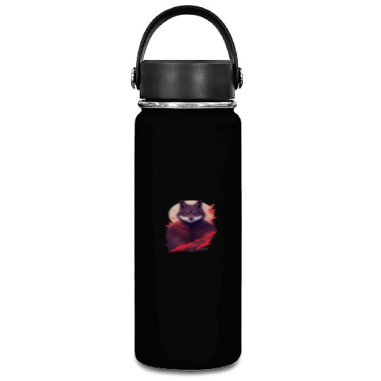Ninja Style: The Cute Wolf Face with a Twist of Me Vacuum Flask