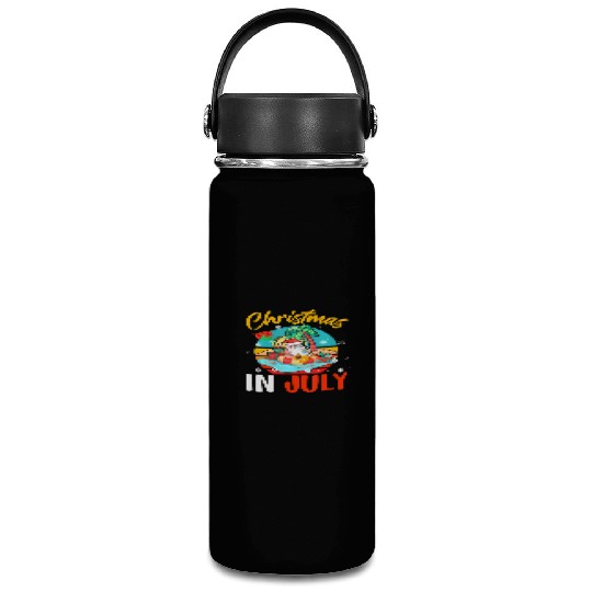 Christmas In July Hawaiian Santa Relaxing On Vacuum Flask