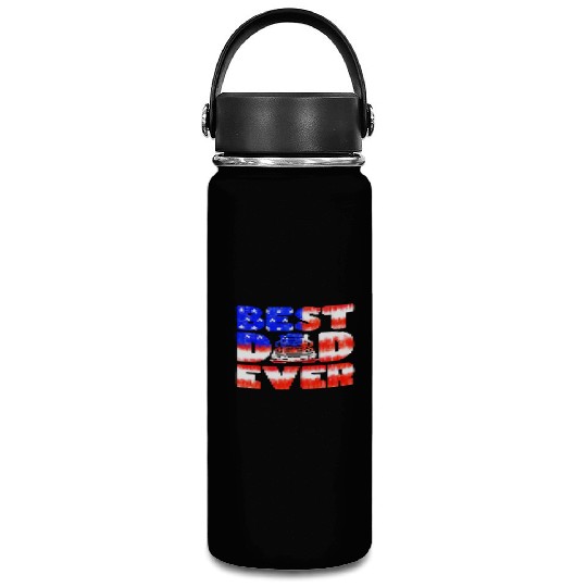 Best Dad Ever Us American Flag Father's Day Truck Vacuum Flask