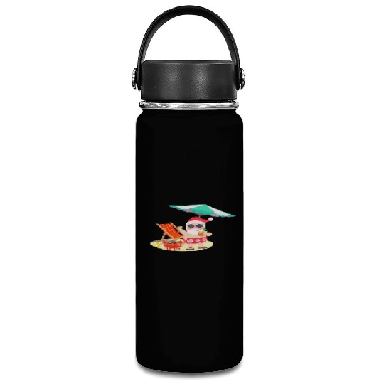 Santa Claus Beach Funny Summer Christmas In July Vacuum Flask