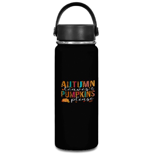 Autumn Leaves And Pumpkins Please Fall Lover Vacuum Flask