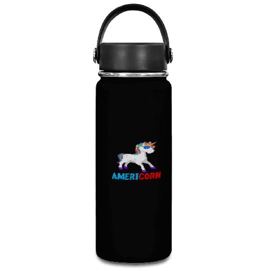 Americorn Independence Day Party Unicorn USA Vacuum Flask