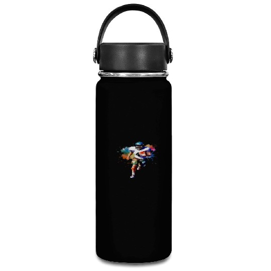 Watercolor Style Football Player Art Vacuum Flask