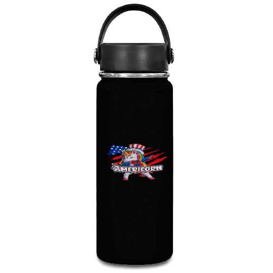 Independence Day Americorn Unicorn USA Party Vacuum Flask
