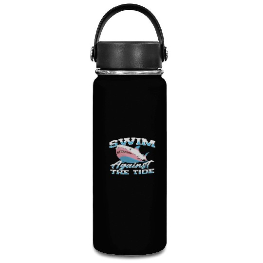 Shark Lover Transgender Pride Flag Trans LGBT Vacuum Flask