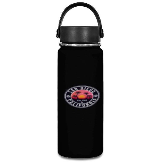 San Diego California Beach Retro Sunset Souvenirs Vacuum Flask