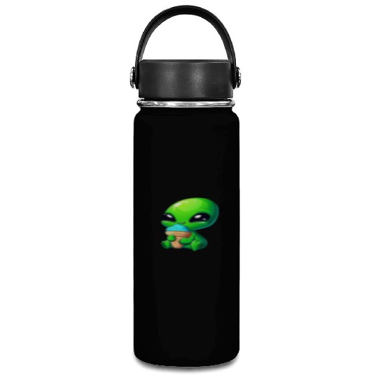 Alien Extraterrestrial Ice Blue Green Vacuum Flask