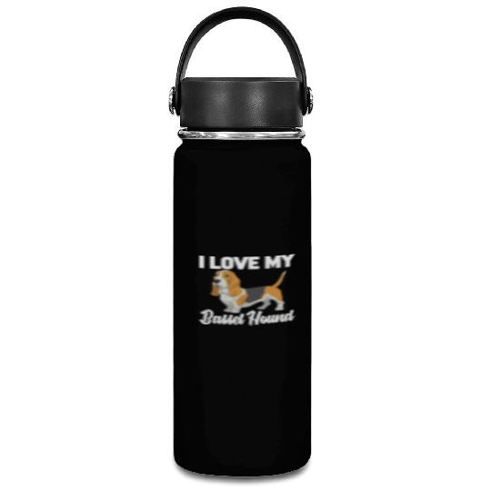 I Love My Basset Hound Vacuum Flask Funny Gifts For Men