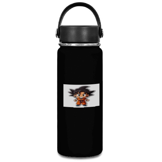 Goku Sticker Happy Bold Colors art toy style Vacuum Flask