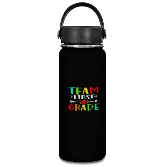 Team First Grade Student Teacher Team Funny Back Vacuum Flask