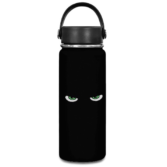 Black Cat Green Eyes | Halloween Cat Lovers Gift Vacuum Flask