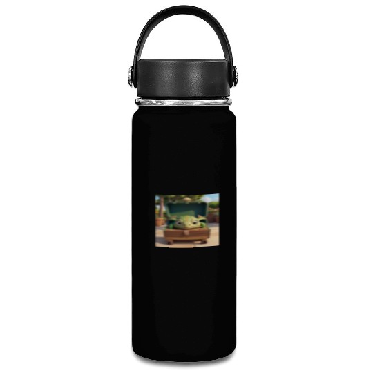Tortuga grande con caja en jardin Vacuum Flask