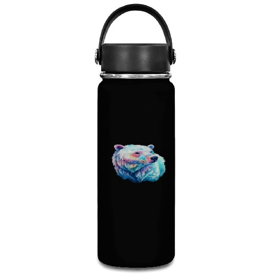 Polar Bear Roar in Winter Wonderland Watercolor Vacuum Flask