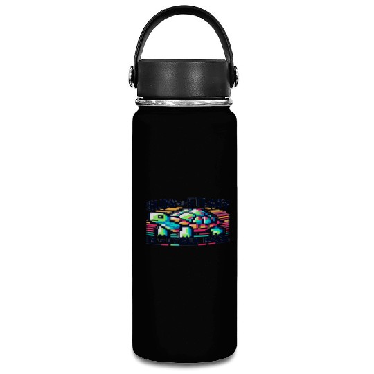 Cyber Turtle - Slow and Steady in 8-bit Color Vacuum Flask