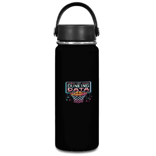 Slam Dunking Data - Retro 8-bit Basketball Hoop Vacuum Flask
