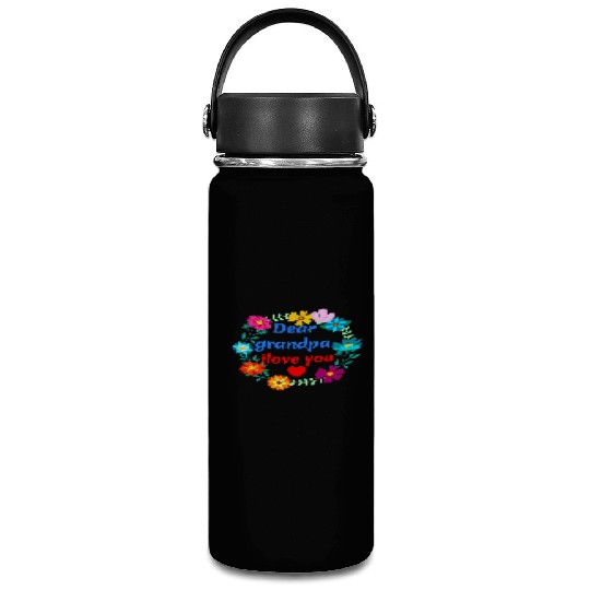 Dear Grandpa, i Love You - Grandad Flowers Vacuum Flask