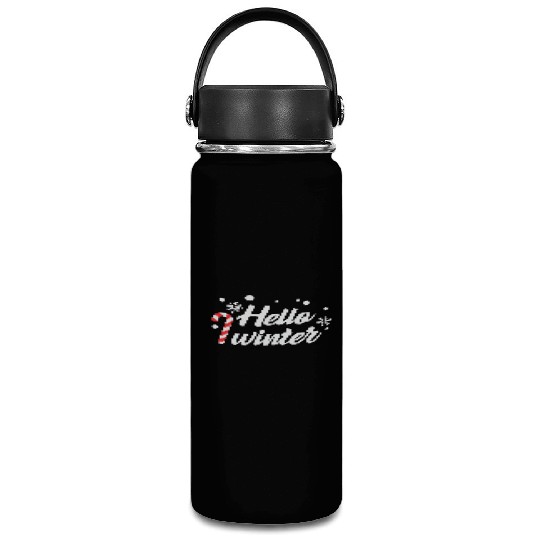 Hello Winter Christmas Candy Canes Vacuum Flask