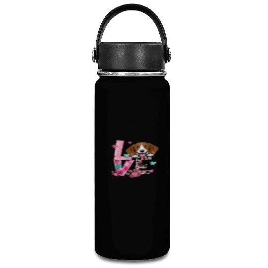 Beagle Dog I Love My Dog Valentines Day Vacuum Flask