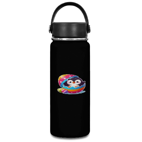 Penguin hatches from colorful Easter egg Vacuum Flask