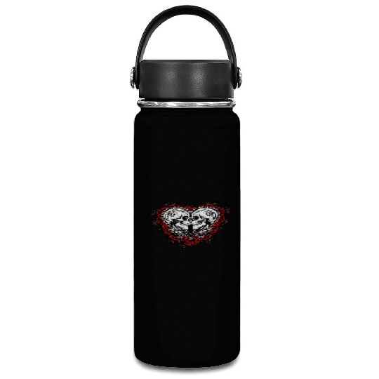 Gothic Skulls Roses Valentines Day Vacuum Flask