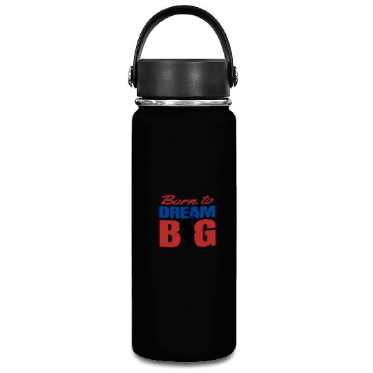 Red and Blue baseball Typography Vacuum Flask 2